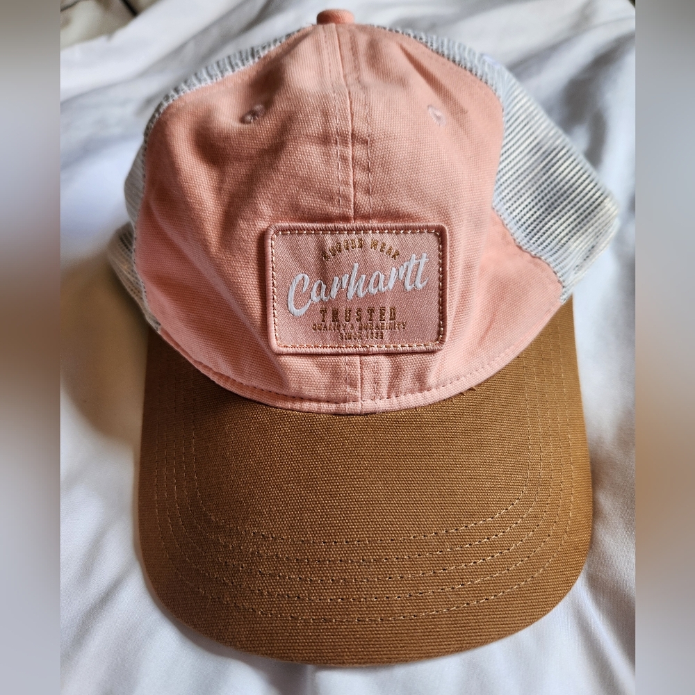 Carhartt Womens Pink and Brown Snapback Mesh Hat